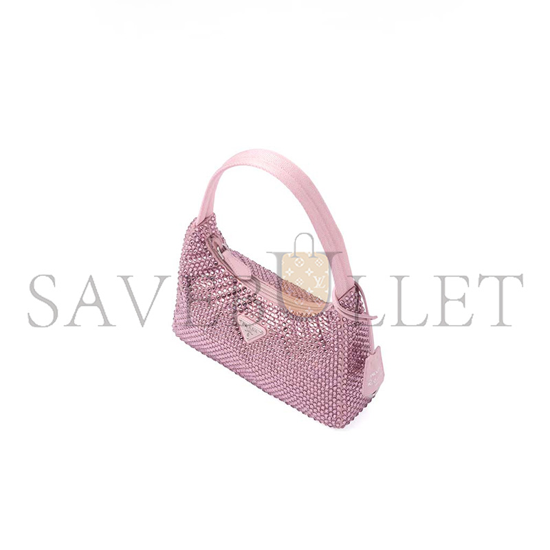 PRADA RE-EDITION SATIN MINI-BAG WITH CRYSTALS 1BC515 (22*17*6cm) PRADA RE-EDITION SATIN MINI-BAG WITH CRYSTALS 1BC515 (22*17*6cm)